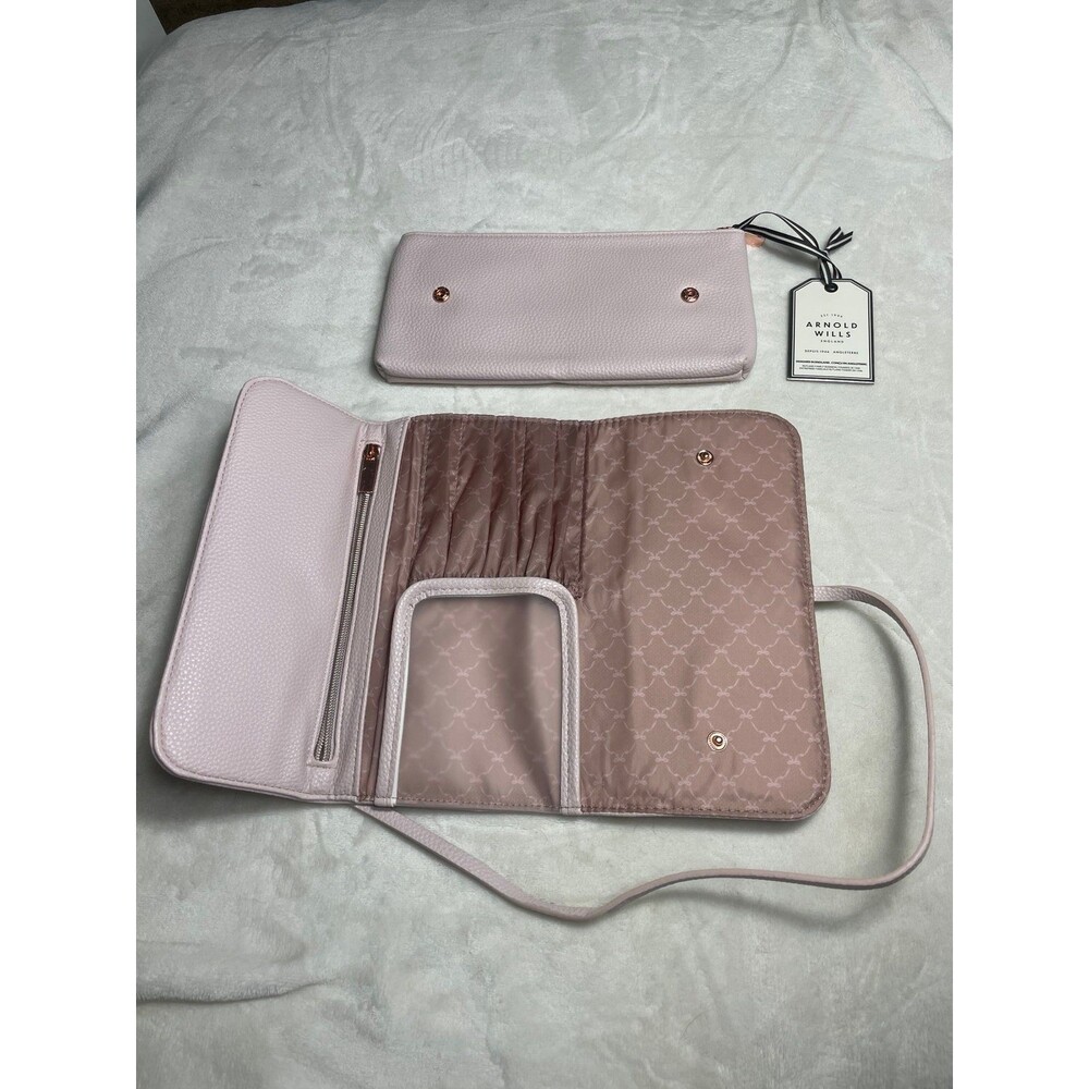 Arnold Willis Pink Grain Travel Makeup Pouch NWT - Picture 4 of 7